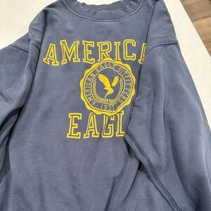 American Eagle Gray Navy Label Pullover